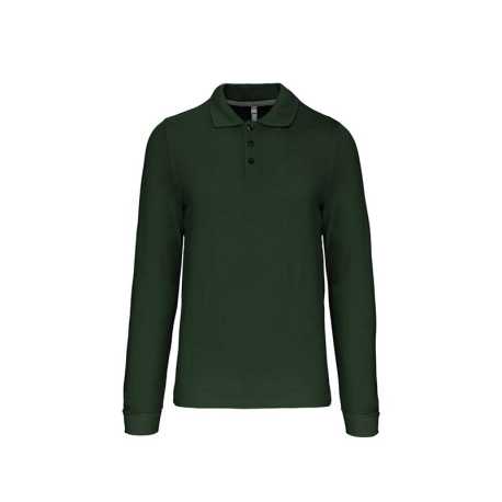 Pánska polokošeľa (Kariban Mens Long Sleeve Pique Polo Shirt )>zelená (forest)>2XL