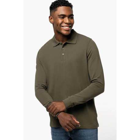 Pánska polokošeľa (Kariban Mens Long Sleeve Pique Polo Shirt ) > červená > 4XL