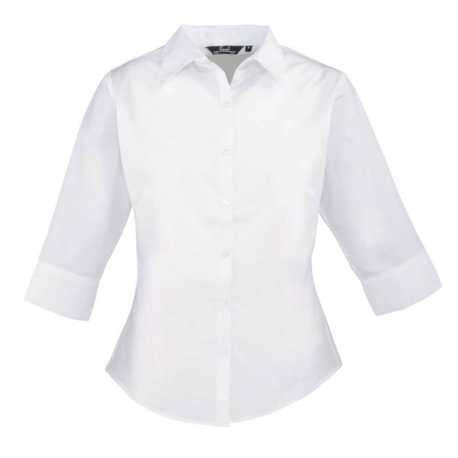 Dámska košeľa (PREMIER LADIES’ 3 SLEEVE POPLIN BLOUSE) > biela > XS