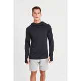 Pánska mikina (Just Cool MENS COOL COWL NECK TOP) > čierna (slate melange) > S