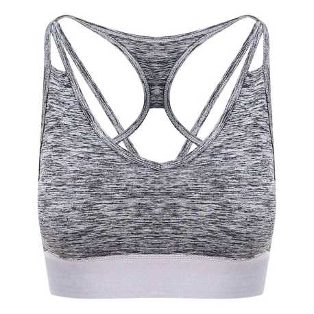 Dámske tielko (Just Cool GIRLIE CROSS BACK CROP TOP) > šedá (melange) > XL