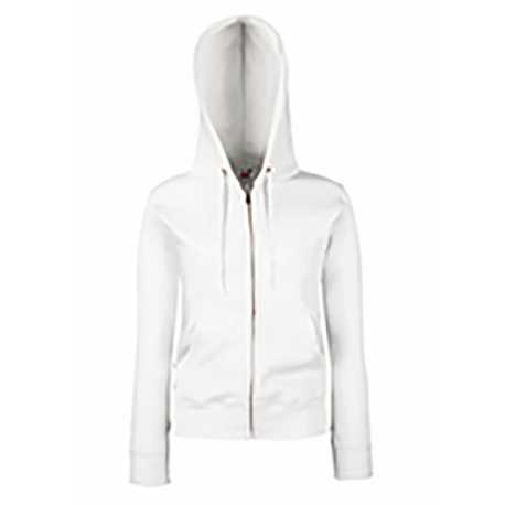 Dámska mikina (FRUIT OF THE LOOM Lady-Fit Hooded Sweat Jacket) > biela > M