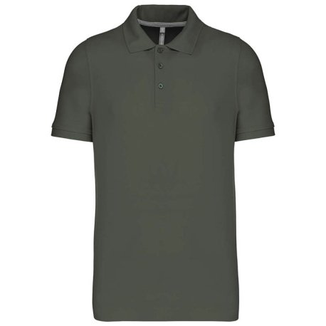 Pánska polokošeľa (KARIBAN Mens Short Sleeve Pique Polo Shirt ) > zelená (dark khaki) > S
