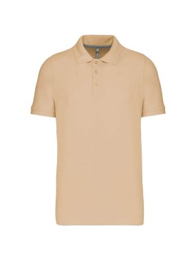 Pánska polokošeľa (KARIBAN Mens Short Sleeve Pique Polo Shirt ) > hnedá (light sand) > M