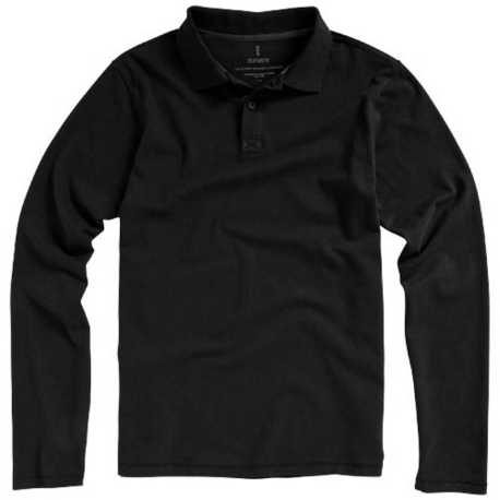 Pánska polokošeľa (Oakville long sleeve Polo Elevate) > čierna (solid) > XS