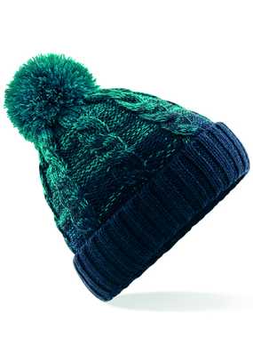 Unisex čiapka (Beechfield Ombré Beanie) > tyrkysová (teal) / modrá (french navy)