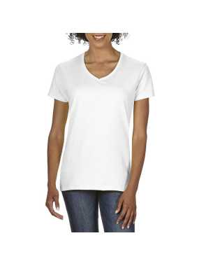 Dámske tričko (GILDAN PREMIUM COTTON LADIES V-NECK T-SHIRT) > biela > S