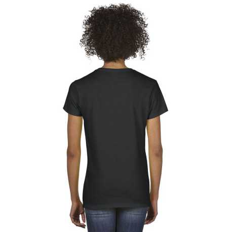 Dámske tričko (GILDAN PREMIUM COTTON LADIES V-NECK T-SHIRT) > čierna > S