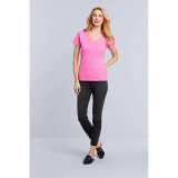 Dámske tričko (GILDAN PREMIUM COTTON LADIES V-NECK T-SHIRT) > ružová (azalea) > M