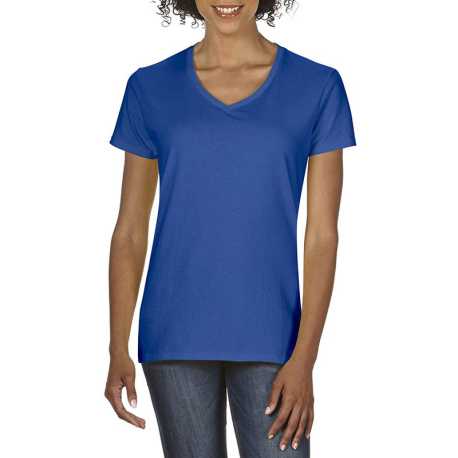 Dámske tričko (GILDAN PREMIUM COTTON LADIES V-NECK T-SHIRT) > modrá (royal) > XL