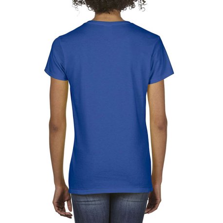 Dámske tričko (GILDAN PREMIUM COTTON LADIES V-NECK T-SHIRT) > modrá (royal) > XL
