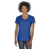 Dámske tričko (GILDAN PREMIUM COTTON LADIES V-NECK T-SHIRT) > modrá (royal) > XL