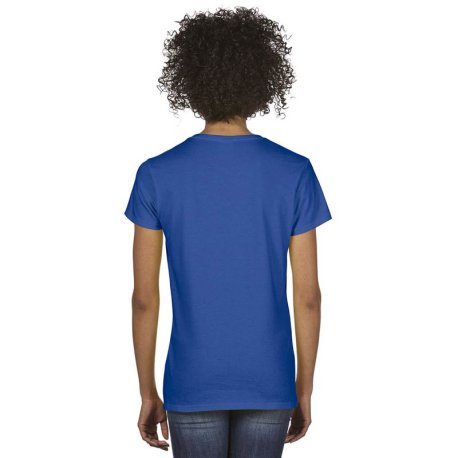 Dámske tričko (GILDAN PREMIUM COTTON LADIES V-NECK T-SHIRT) > modrá (royal) > XL
