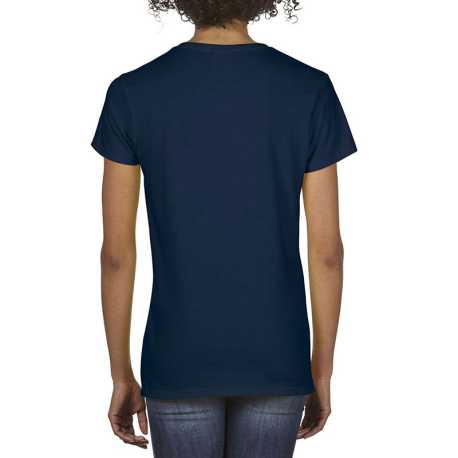 Dámske tričko (GILDAN PREMIUM COTTON LADIES V-NECK T-SHIRT) > modrá (navy) > L