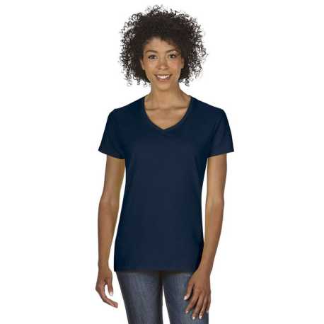Dámske tričko (GILDAN PREMIUM COTTON LADIES V-NECK T-SHIRT) > modrá (navy) > L
