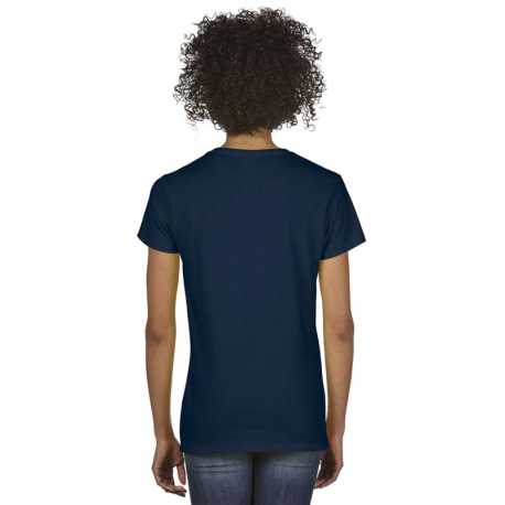Dámske tričko (GILDAN PREMIUM COTTON LADIES V-NECK T-SHIRT) > modrá (navy) > L