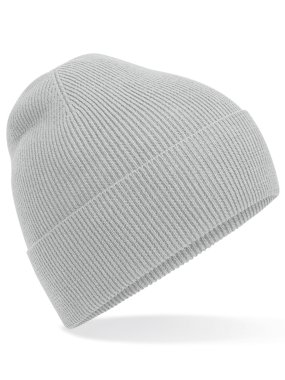 Unisex čiapka (Beechfield Organic Cotton Fine Knit Beanie) > šedá (light)