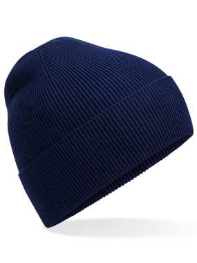 Unisex čiapka (Beechfield Organic Cotton Fine Knit Beanie) > modrá (oxford navy)