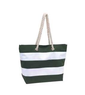 Plážová taška > zelená / biela