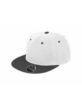 6 panelová šiltovka (RESULT Bronx Flat Peak Snapback Dual Colour Cap)>biela / čierna