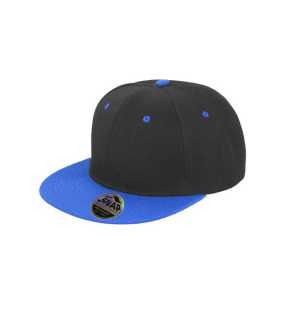 6 panelová šiltovka(RESULT Bronx Flat Peak Snapback Dual Colour Cap)>čierna / modrá(azur)