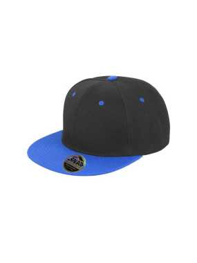 6 panelová šiltovka(RESULT Bronx Flat Peak Snapback Dual Colour Cap)>čierna / modrá(azur)