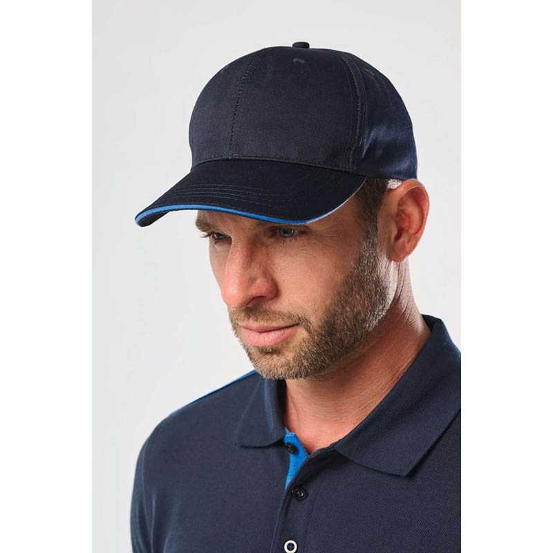 6 panelová šiltovka(DTW 6 PANELS CAP WITH SANDWICH PEAK)>modrá(navy)/biela