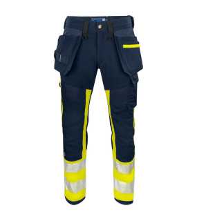 Pánske nohavice (PROJOB WAISTPANT EN ISO 20471 CLASS 1) > žltá / modrá (navy) > 52