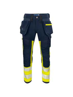 Pánske nohavice (PROJOB WAISTPANT EN ISO 20471 CLASS 1) > žltá / modrá (navy) > 110/120 cm