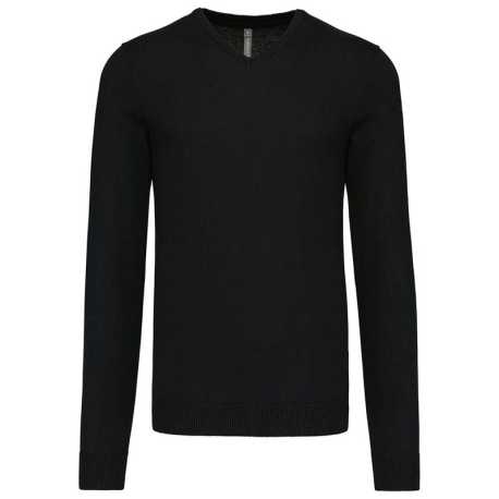 Pánsky sveter (KARIBAN MENS V-NECK JUMPER) > čierna > XL