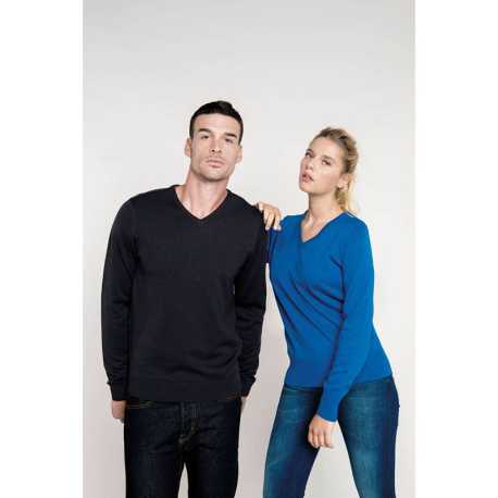Pánsky sveter (KARIBAN MENS V-NECK JUMPER) > čierna > XL