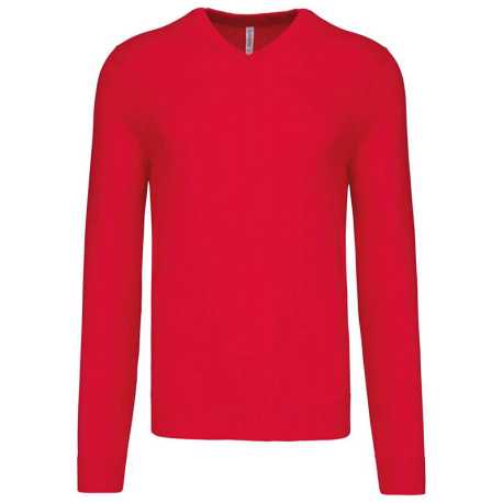 Pánsky sveter (KARIBAN MENS V-NECK JUMPER) > červená > 2XL