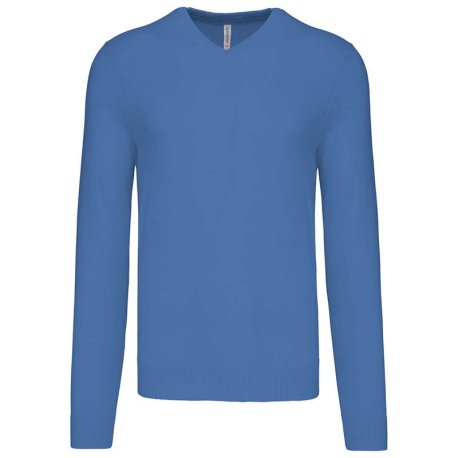 Pánsky sveter (KARIBAN MENS V-NECK JUMPER) > modrá (light royal) > 2XL