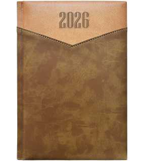 Diár (ARROW 2026) - 15 x 21 x 2,4 cm > hnedá > denný A5
