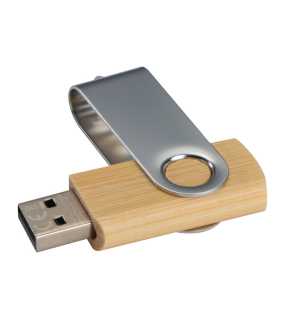 USB kľúč Twist z bambusu s 8 GB > hnedá