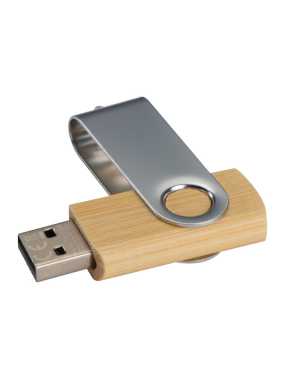 USB kľúč Twist z bambusu s 8 GB > hnedá