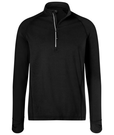 Pánske tričko(DAIBER Mens Sports Shirt Halfzip) > čierna > XL