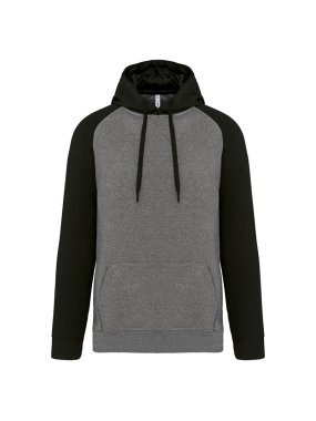 Unisex mikina (Proact ADULT TWO-TONE HOODED SWEATSHIRT) > šedá (heather) / čierna > L