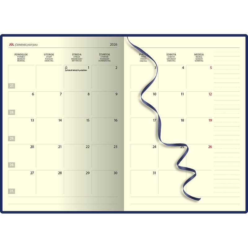 Diár (Venetia 2026) - 17 x 24 cm > modrá > týždenný A5