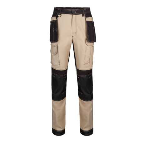 Pánske nohavice (VELILLA CANVAS STRETCH TROUSERS) > béžová (sand) / čierna > 2XL
