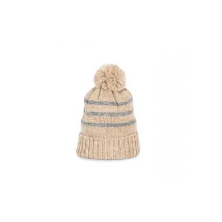 Unisex čiapka(K-UP BEANIE IN RECYCLED YARN)>hnedá(Light Sand Heather)/šedá(light heather)