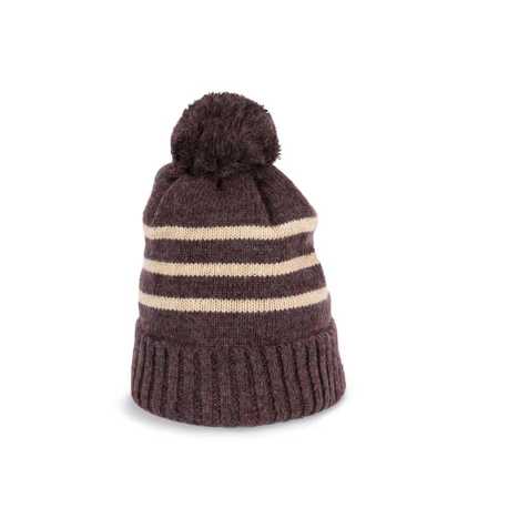 Unisex čiapka(K-UP BEANIE IN RECYCLED YARN)>šedá(Rosewood Heather)/hnedá(Sand Heather)