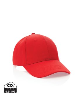 6 dielna šiltovka Impact z 280g recyklovanej bavlny AWARE > červená
