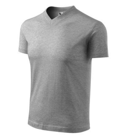 Unisex tričko (MALFINI V-neck 160) > sivá (tmavý melír) > 3XL
