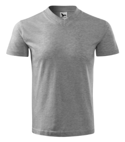 Unisex tričko (MALFINI V-neck 160) > sivá (tmavý melír) > 3XL