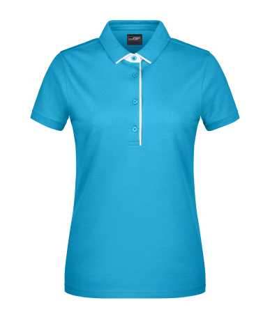 Dámska polokošeľa(DAIBER Ladies Polo Single Stripe) > tyrkysová / biela > S