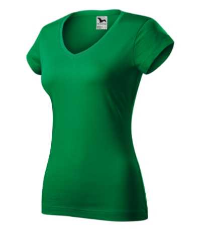 Dámske tričko (MALFINI Fit V-neck) > zelená (trávová) > XS