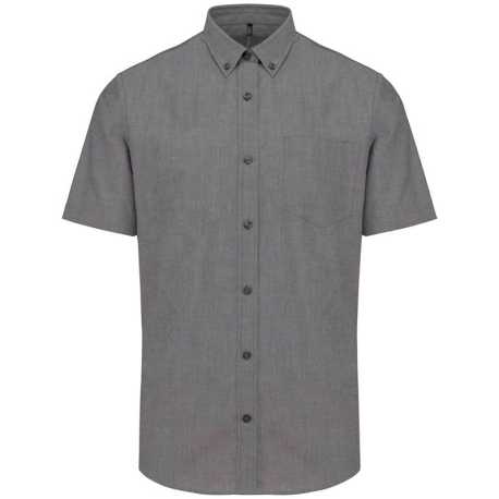 Pánska košeľa (KARIBAN MENS SHORT SLEEVE SHIRT) > strieborná (oxford) > 3XL