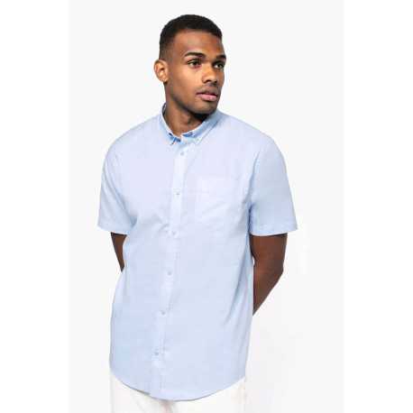 Pánska košeľa (KARIBAN MENS SHORT SLEEVE SHIRT) > strieborná (oxford) > 3XL