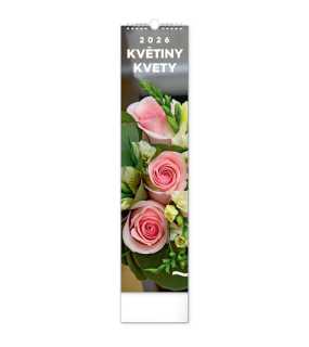 Nástenný kalendár (Květiny – Kvety CZ/SK 2026) - 12 x 48 x 1 cm